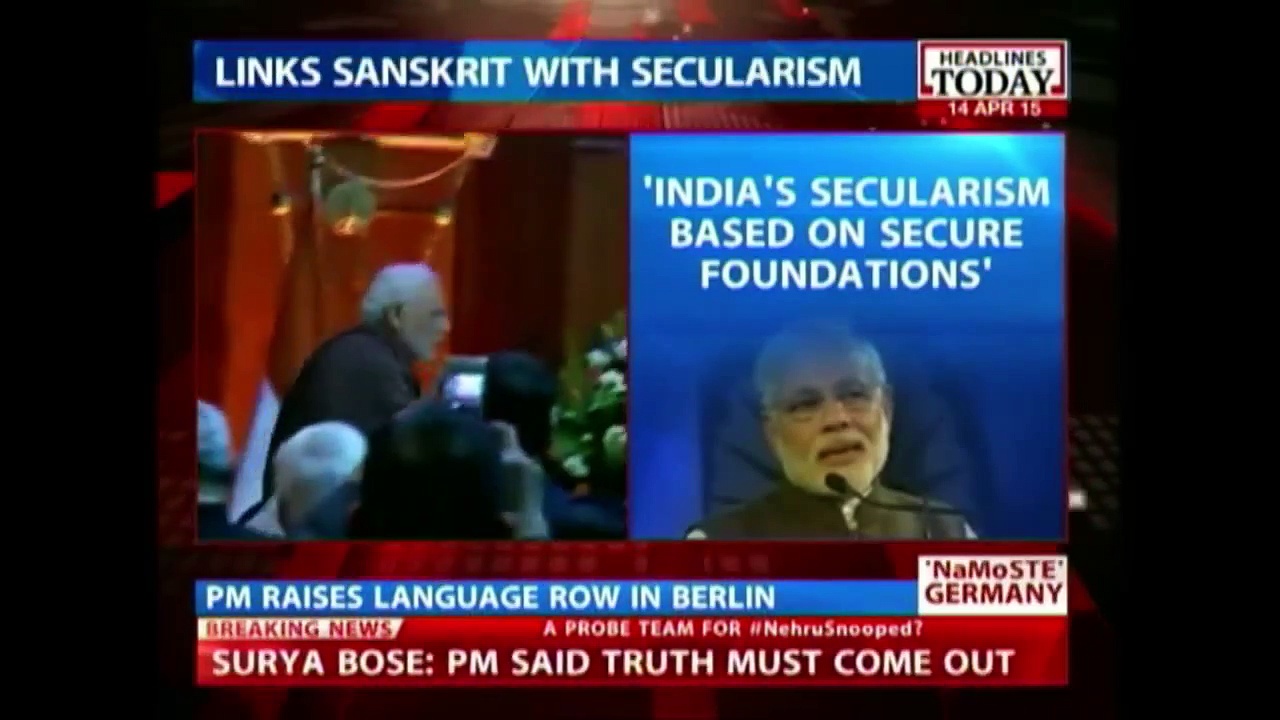 Modi Links Sanskrit to Secularism In Berlin