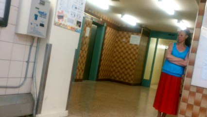 Woman causing problems at an apartment complex, faces distorted for privacy reasons
