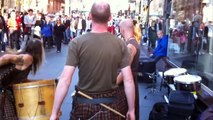 Clanadonia Drummers on Buchanan St. with Surprise Guest - Glasgow Scotland