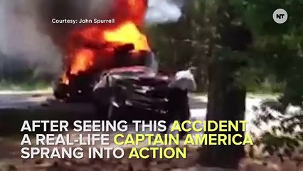 Real-Life "Captain America" Saves Car Crash Victims