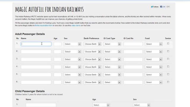 Using IRCTC Magic AutoFill - IRCTC Tatkal Booking Trick
