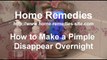 Get Rid of a Pimple Overnight - Home Remedies
