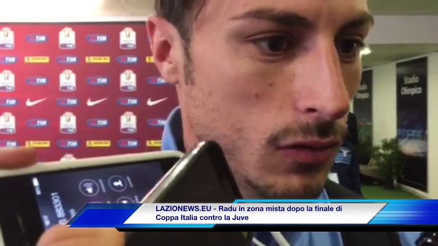 20.5.15 - Radu in zona mista dopo la sconfitta in finale di Coppa Italia con la Juventus