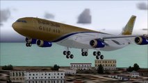 Gulf Air A340 Landing At Bahrain Intl Airport (Flight Sim)