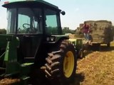 Baling alfalfa square bales in Kentucky