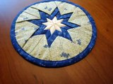 Amish Quilted Folded Star Hot Pad Blues