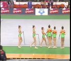 Gimnasia Ritmica Pozuelo Infantil. 6 cuerdas. Campeonato de España Sevilla 1997.