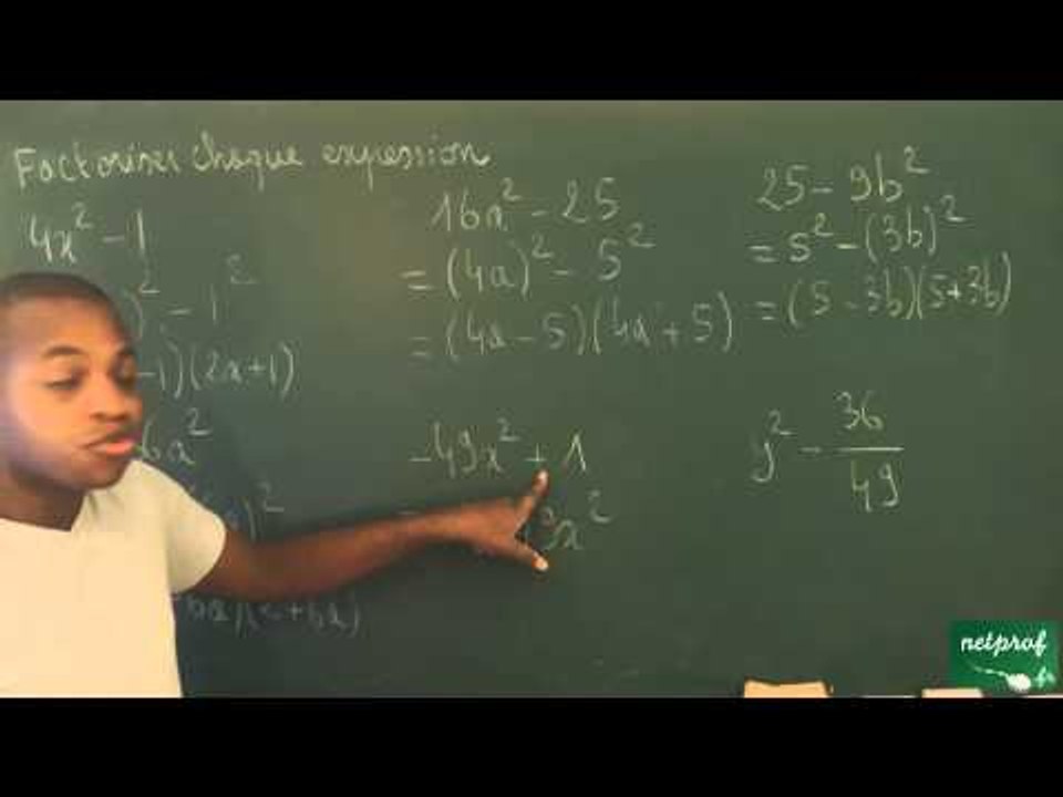 112 / Calcul littéral / Factoriser une expression en utilisant les identités remarquables (5)