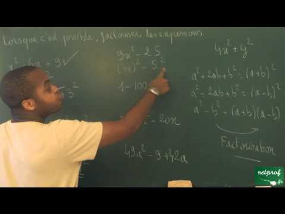 119 / Calcul littéral / Quelques expressions non factorisables