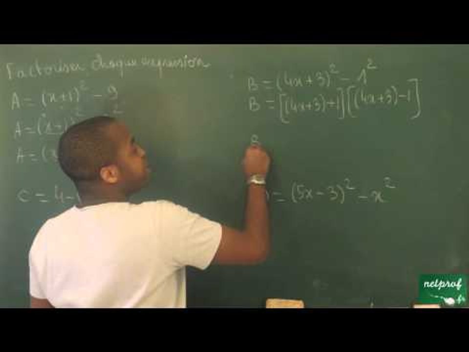113 / Calcul littéral / Factoriser une expression en utilisant les identités remarquables (5)