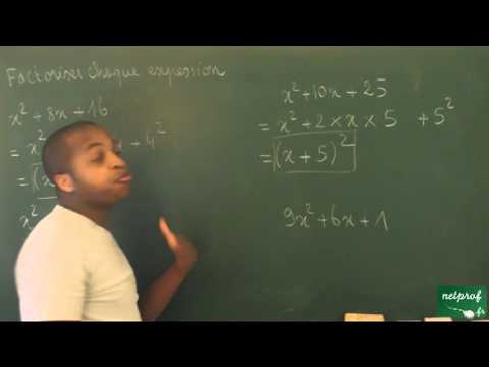 109 / Calcul littéral / Factoriser une expression en utilisant les identités remarquables (2)