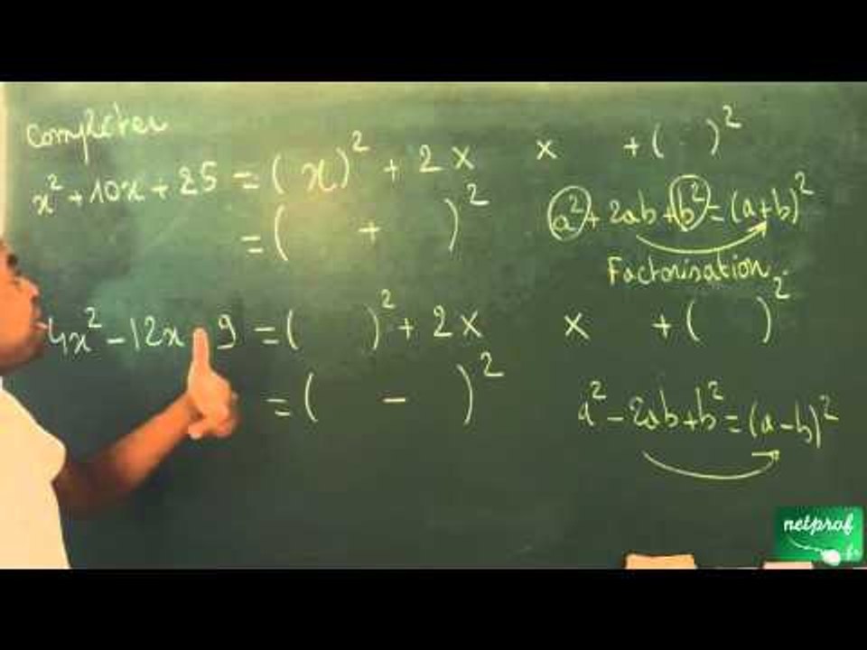 108 / Calcul littéral / Factoriser une expression en utilisant les identités remarquables