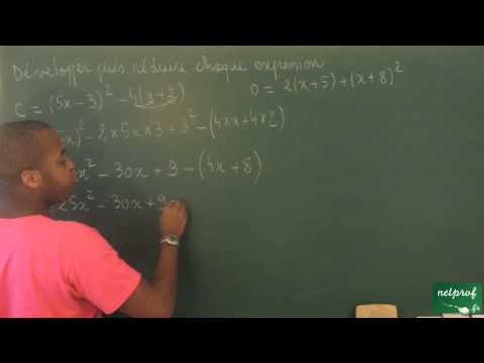 104 / Calcul littéral / Développer une expression en utilisant les identités remarquables (3)