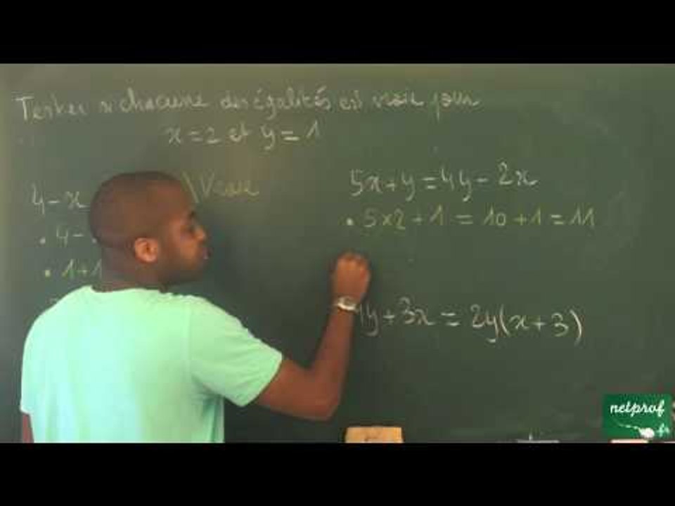 088 / Calcul littéral / Tester une égalité (2)