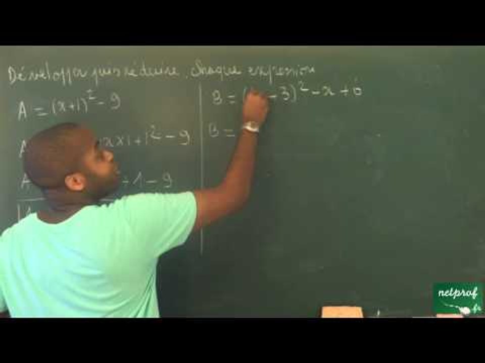 103 / Calcul littéral / Développer une expression en utilisant les identités remarquables (2)