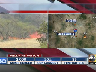 Brush fire south of Tucson exploding in size