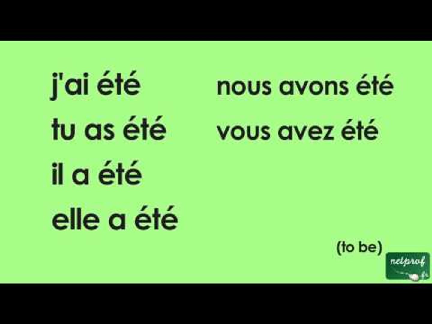 Conjugaison du verbe être au passé composé de l'indicatif - Vidéo  Dailymotion