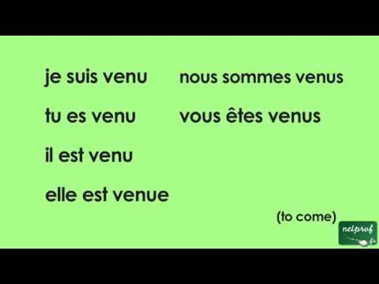 Conjuguer Le Verbe Venir Au Passé Composé Conjugaison du verbe venir au passé composé de l'indicatif - Vidéo  Dailymotion
