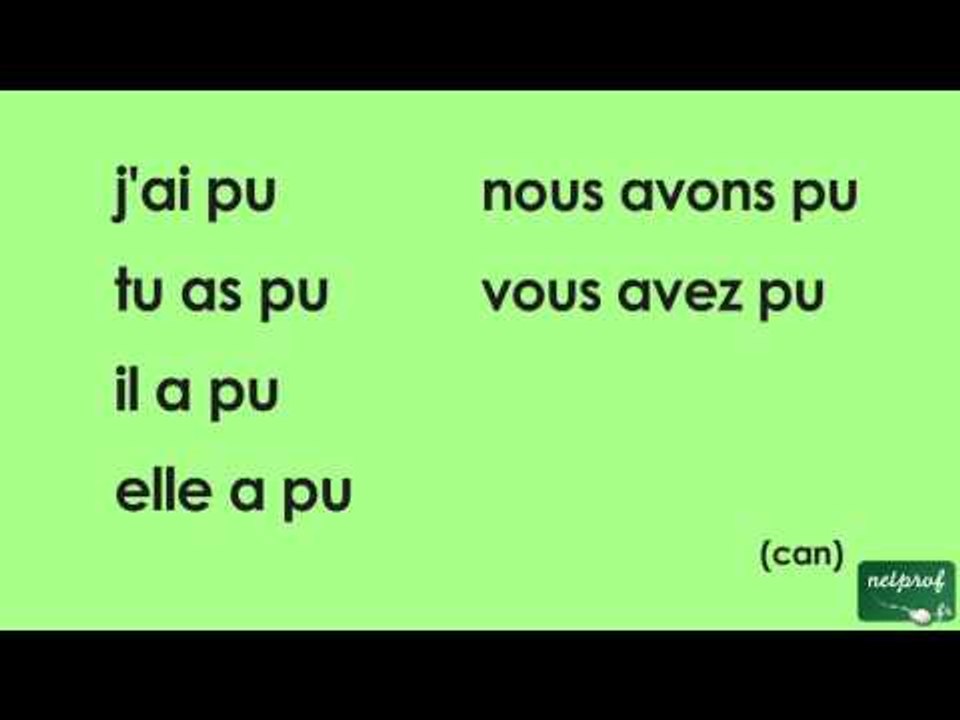 Conjugaison Du Verbe Pouvoir Au Pass Compos De L indicatif Vid o