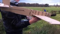 Home-made cardboard plane actually flying!!