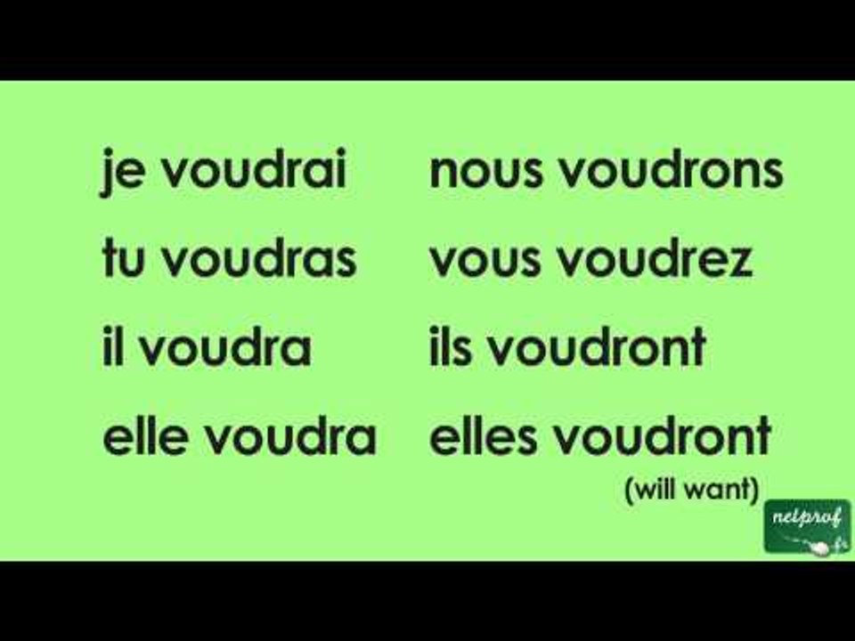 Conjugaison Du Verbe Vouloir Au Futur Simple De L indicatif Vid o Dailymotion