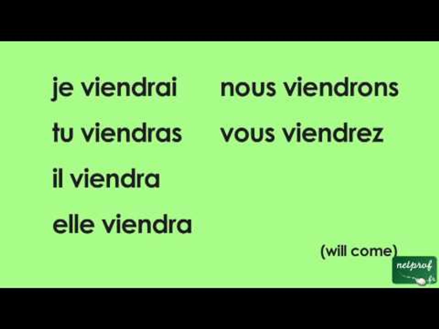 Venir Au Passé Composé De L indicatif Conjugaison du verbe venir au futur simple de l'indicatif - Vidéo  Dailymotion