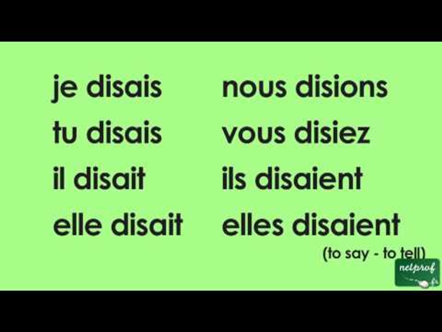 Le Verbe Faire à L imparfait De L indicatif Conjugaison du verbe dire à l'imparfait de l'indicatif - Vidéo Dailymotion