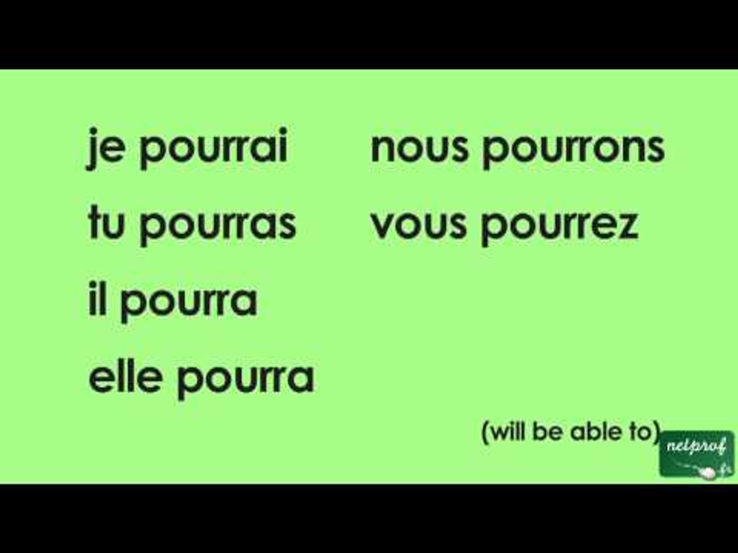 Conjugaison du verbe pouvoir au futur simple de l'indicatif - Vidéo  Dailymotion