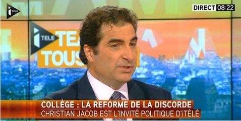 Réforme du collège : Christian Jacob «demande un débat projet contre projet»