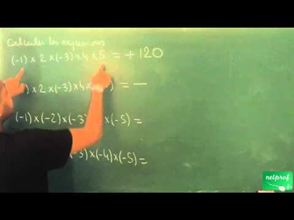 012 / Nombres relatifs / Calculer des produits de nombre relatifs