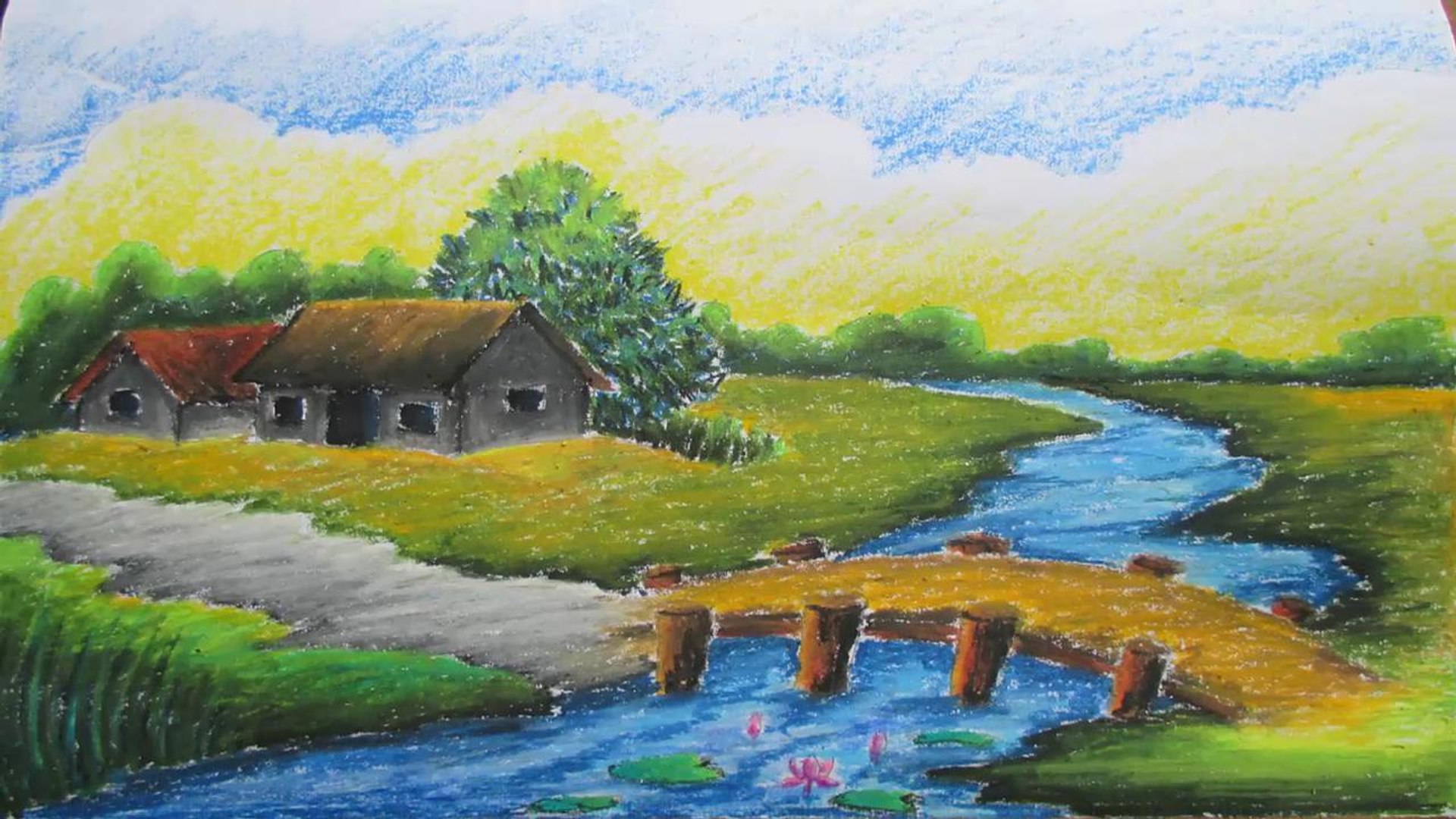 Landscape in Oil Pastel