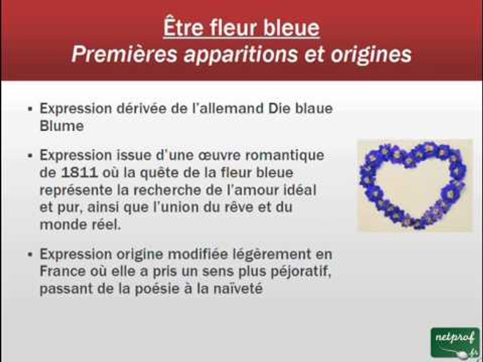 Aux origines d'une expression - 009. Etre fleur bleue