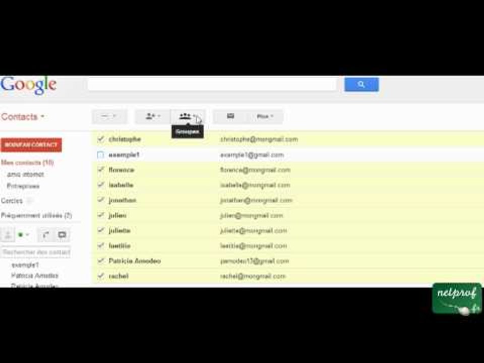 Gérer vos contacts Gmail : ajouter des contacts dans vos carnets d'adresses personnalisés.