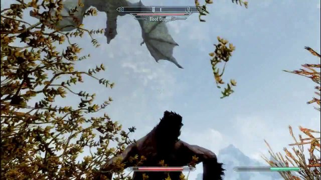The Elder Scrolls Skyrim - Blood Dragon Vs Werewolf