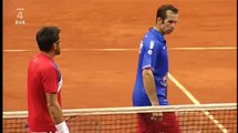 Štěpánek - Tipsarevič HANDSHAKE Davis Cup QF CZE SRB