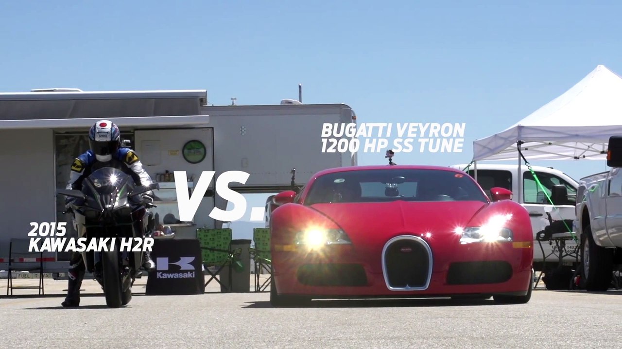 Moto Kawasaki VS Bugatti Veyron à 1 million : c...