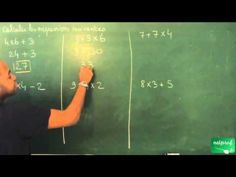 001 / Enchaînements d'opérations / Calculer une expression sans parenthèses