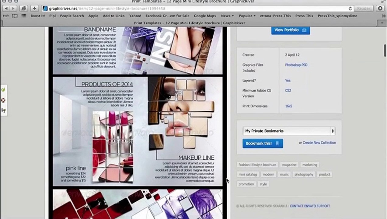 12 Page Brochure Template Photoshop Tutorial Scarab13