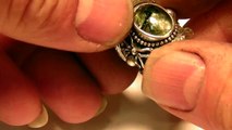 Grandmother Spider Rutilated quartz skull and spider sterling silver Ring