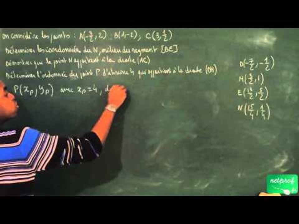 446 / Vecteurs / Déterminer les coordonnées d'un point à l'aide d'une relation vectorielle (9)