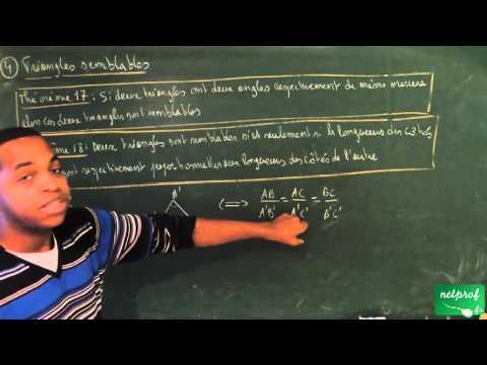 ADO / Triangles isométriques et semblables / Propriétés remarquables des triangles semblables