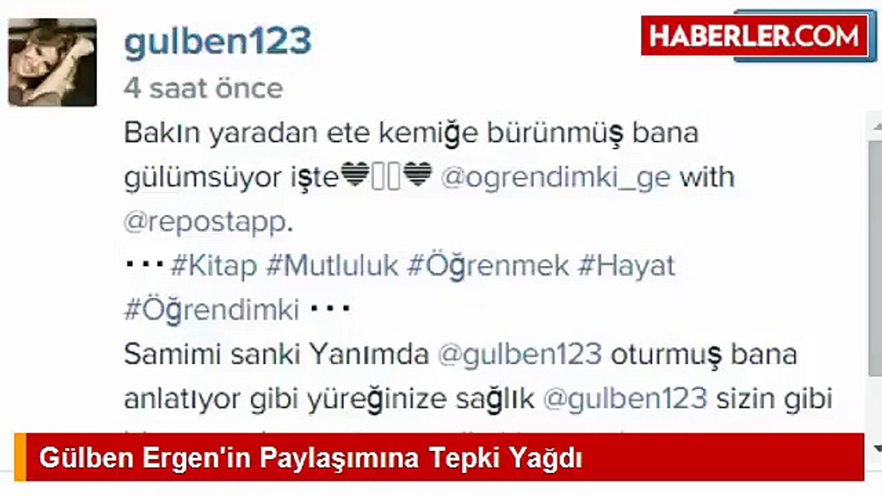 Gülben ERgen'in paylaşımına tepki geldi!