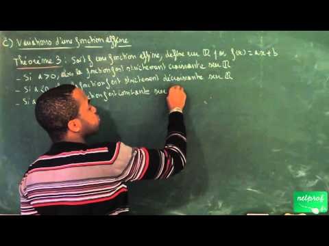 ABN / Fonctions affines, équations et inéquations / Variations d'une fonction affine
