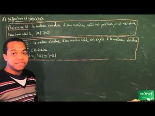 AAX / Nombres, ordre dans R / Propriétés de la valeur absolue