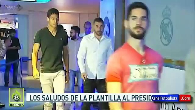 Jugadores del Real Madrid no saludan al presidente Florentino Pérez • 2015