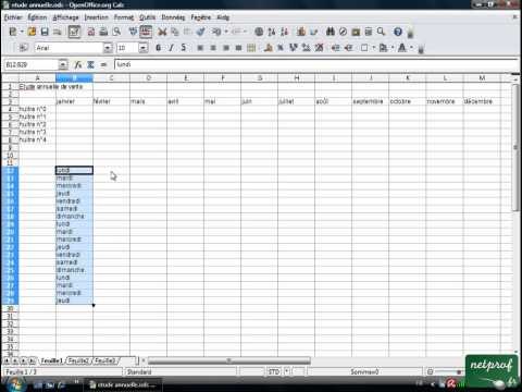 Open office ou Libre office - Tableur 17 - Recopie automatique