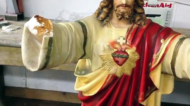 Plaster Repair of Statuary, religious statuary restoration, sculpture repair