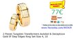 2 Pieces Tungsten Transformers Autobot & Decepticon Gold IP Step Edges Ring Set Size 4, 10