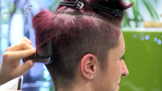 Extreme short pixie haircut with undercut  mohawk 