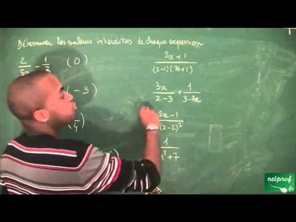 201 / Fonction inverse, équations et inéquations / Déterminer les valeurs interdites